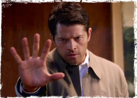 Castiel uses his angel powers to save Claire