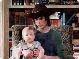 Carl confesses his guilt while Baby Judith stares straight at the camera.